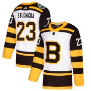 Adidas Jack Studnicka Boston Bruins Youth Authentic 2019 Winter Classic Jersey - White