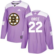 Adidas Willie O'ree Boston Bruins Men's Authentic Fights Cancer Practice Jersey - Purple