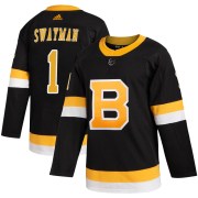 Adidas Jeremy Swayman Boston Bruins Youth Authentic Alternate Jersey - Black