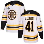 Adidas Jason Allison Boston Bruins Men's Authentic Away 2019 Stanley Cup Final Bound Jersey - White