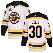 Adidas Jim Craig Boston Bruins Men's Authentic Away 2019 Stanley Cup Final Bound Jersey - White