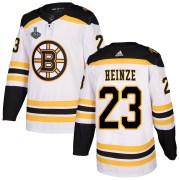 Adidas Steve Heinze Boston Bruins Men's Authentic Away 2019 Stanley Cup Final Bound Jersey - White
