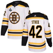 Adidas Pj Stock Boston Bruins Men's Authentic Away 2019 Stanley Cup Final Bound Jersey - White