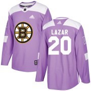 Adidas Curtis Lazar Boston Bruins Youth Authentic Fights Cancer Practice Jersey - Purple