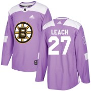 Adidas Reggie Leach Boston Bruins Youth Authentic Fights Cancer Practice Jersey - Purple
