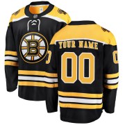 Fanatics Branded Custom Boston Bruins Men's Breakaway Home Jersey - Black