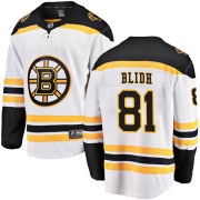 Fanatics Branded Anton Blidh Boston Bruins Youth Breakaway Away Jersey - White
