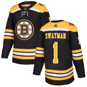 Adidas Jeremy Swayman Boston Bruins Youth Authentic Home Jersey - Black