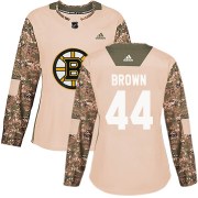 Adidas Josh Brown Boston Bruins Women's Authentic Camo Veterans Day Practice Jersey - Brown
