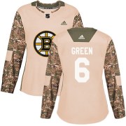 Adidas Ted Green Boston Bruins Women's Authentic Camo Veterans Day Practice Jersey - Green
