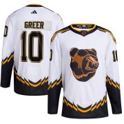 Adidas A.J. Greer Boston Bruins Youth Authentic Reverse Retro 2.0 Jersey - White