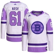 Adidas Rick Nash Boston Bruins Youth Authentic Hockey Fights Cancer Primegreen Jersey - White/Purple