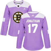 Adidas Stan Jonathan Boston Bruins Women's Authentic Fights Cancer Practice Jersey - Purple