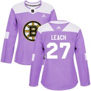 Adidas Reggie Leach Boston Bruins Women's Authentic Fights Cancer Practice Jersey - Purple