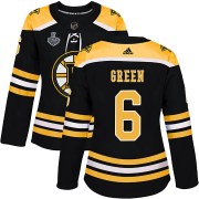 Adidas Ted Green Boston Bruins Women's Authentic Black Home 2019 Stanley Cup Final Bound Jersey - Green