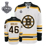 Reebok EDGE David Krejci Boston Bruins Authentic with Stanley Cup Finals Jersey - White