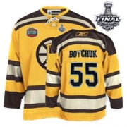 Reebok EDGE Johnny Boychuk Boston Bruins Winter Classic Authentic with Stanley Cup Finals Jersey - Yellow