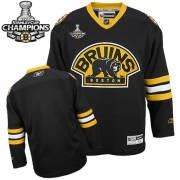 Reebok EDGE Blank Boston Bruins Third Authentic With Stanley Cup Champions Jersey - Black