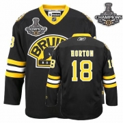 Reebok EDGE Nathan Horton Boston Bruins Authentic Third With Stanley Cup Champions Jersey - Black