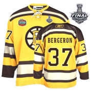 Reebok EDGE Patrice Bergeron Boston Bruins Authentic Winter Classic with Stanley Cup Finals Jersey - Yellow