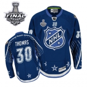 Reebok EDGE Tim Thomas Boston Bruins 2012 All Star Authentic with Stanley Cup Finals Jersey - Navy Blue