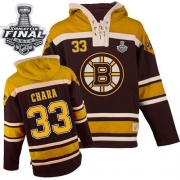 Zdeno Chara Boston Bruins Old Time Hockey Sawyer Hooded Sweatshirt Authentic with Stanley Cup Finals Jersey - Black