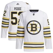 Adidas Andrew Peeke Boston Bruins Men's Authentic 100th Anniversary Primegreen Jersey - White