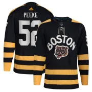 Adidas Andrew Peeke Boston Bruins Youth Authentic 2023 Winter Classic Jersey - Black
