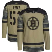 Adidas Andrew Peeke Boston Bruins Youth Authentic Military Appreciation Practice Jersey - Camo