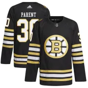 Adidas Bernie Parent Boston Bruins Men's Authentic 100th Anniversary Primegreen Jersey - Black