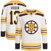Adidas Bill Guerin Boston Bruins Youth Authentic 100th Anniversary Primegreen Jersey - Cream