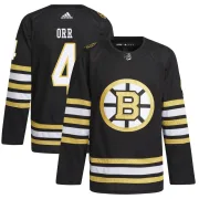 Adidas Bobby Orr Boston Bruins Youth Authentic 100th Anniversary Primegreen Jersey - Black