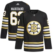 Adidas Brad Marchand Boston Bruins Men's Authentic 100th Anniversary Primegreen Jersey - Black