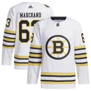 Adidas Brad Marchand Boston Bruins Youth Authentic 100th Anniversary Primegreen Jersey - White