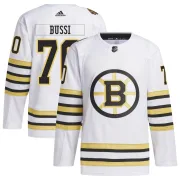 Adidas Brandon Bussi Boston Bruins Youth Authentic 100th Anniversary Primegreen Jersey - White