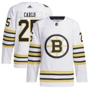 Adidas Brandon Carlo Boston Bruins Youth Authentic 100th Anniversary Primegreen Jersey - White