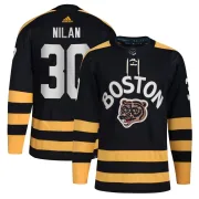 Adidas Chris Nilan Boston Bruins Youth Authentic 2023 Winter Classic Jersey - Black