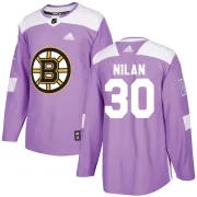 Adidas Chris Nilan Boston Bruins Youth Authentic Fights Cancer Practice Jersey - Purple
