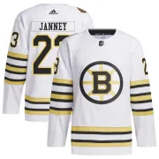 Adidas Craig Janney Boston Bruins Youth Authentic 100th Anniversary Primegreen Jersey - White