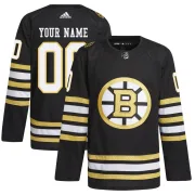 Adidas Custom Boston Bruins Men's Authentic Custom 100th Anniversary Primegreen Jersey - Black