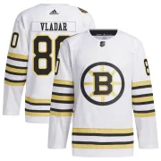 Adidas Daniel Vladar Boston Bruins Youth Authentic 100th Anniversary Primegreen Jersey - White