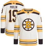 Adidas Dave Poulin Boston Bruins Youth Authentic 100th Anniversary Primegreen Jersey - Cream