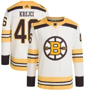 Adidas David Krejci Boston Bruins Men's Authentic 100th Anniversary Primegreen Jersey - Cream