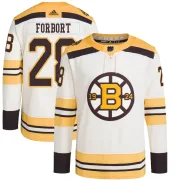 Adidas Derek Forbort Boston Bruins Youth Authentic 100th Anniversary Primegreen Jersey - Cream