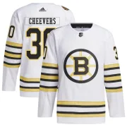 Adidas Gerry Cheevers Boston Bruins Men's Authentic 100th Anniversary Primegreen Jersey - White