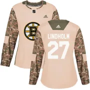 Adidas Hampus Lindholm Boston Bruins Women's Authentic Veterans Day Practice Jersey - Camo
