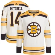 Adidas Ian Mitchell Boston Bruins Youth Authentic 100th Anniversary Primegreen Jersey - Cream