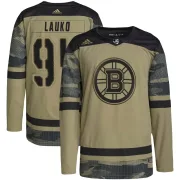 Adidas Jakub Lauko Boston Bruins Youth Authentic Military Appreciation Practice Jersey - Camo