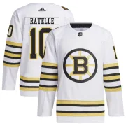 Adidas Jean Ratelle Boston Bruins Youth Authentic 100th Anniversary Primegreen Jersey - White