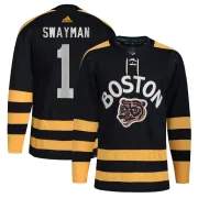 Adidas Jeremy Swayman Boston Bruins Youth Authentic 2023 Winter Classic Jersey - Black